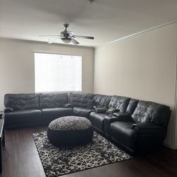 Leather sectional