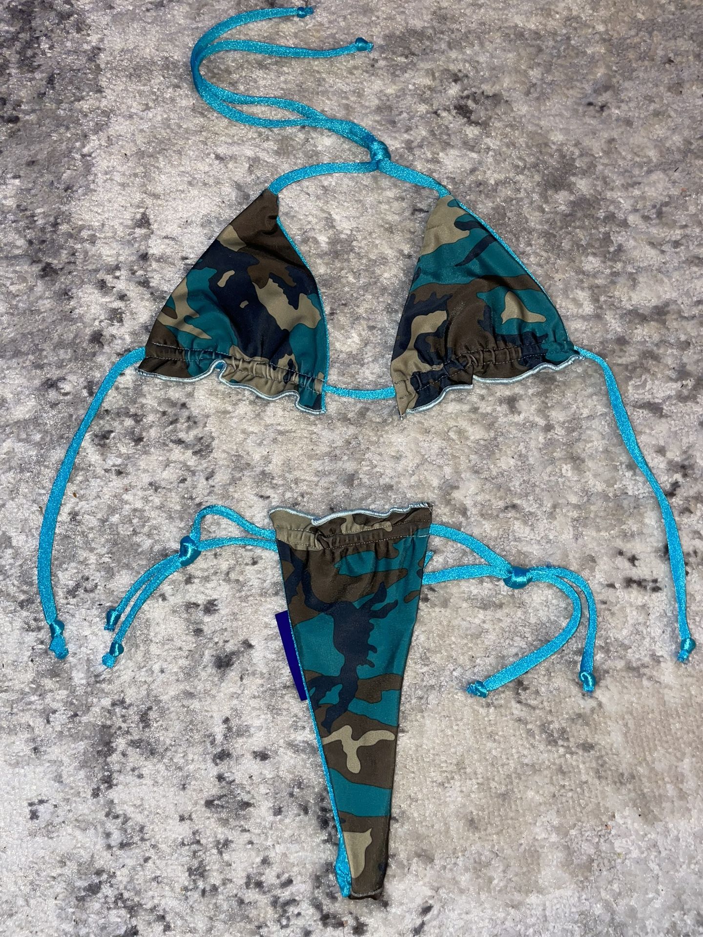 La Costanera Reversible Blue Camo Bikini