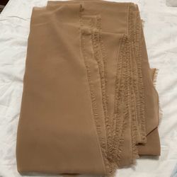 3 yds 12” L x 60” width  beautiful new chiffon Light brown fabric material