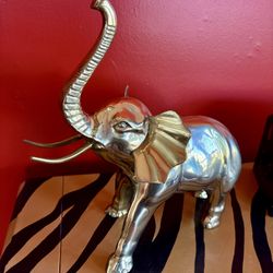 Vintage Solid Brass Elephant 
