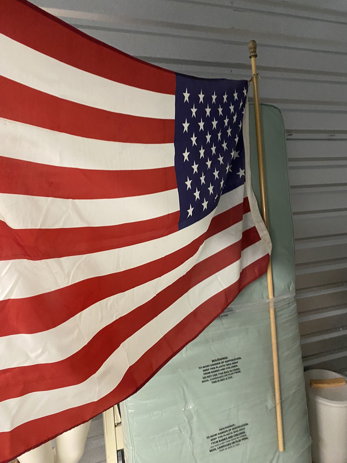 United States of America, American flag with pole 