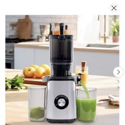 Bestier Cold Press Juicer with Wide Feed Chute Slow Masticating Juicer for Whole Fruits and Vegetables Easy to Clean,Silver