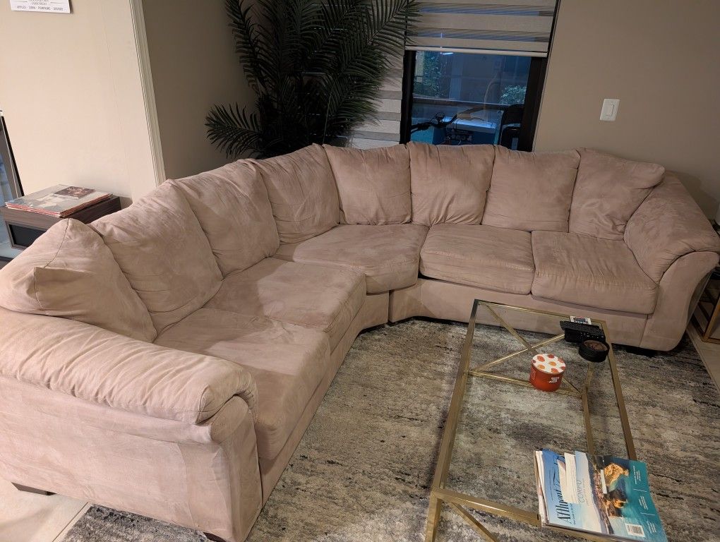 Beige Sectional Couch - FREE