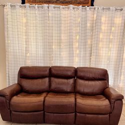 Brown recliner sofa