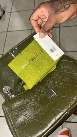 Tory Burch Quilted Leather Handbag – Olive Green