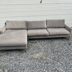 Elegant Gray Suede All Modern Sectional 