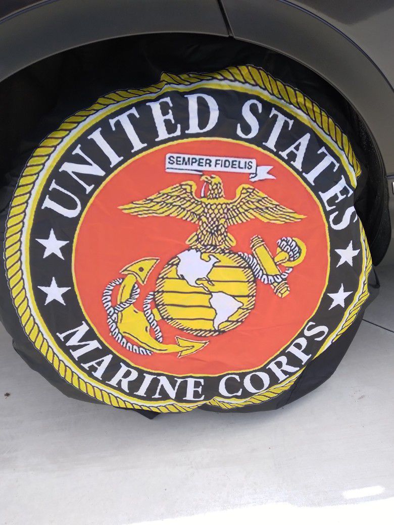 17" US Marine Corp Spare Tire Cover Polyester - New