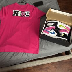 Air Jordan 1s Mid SE  & Nike Shirt 