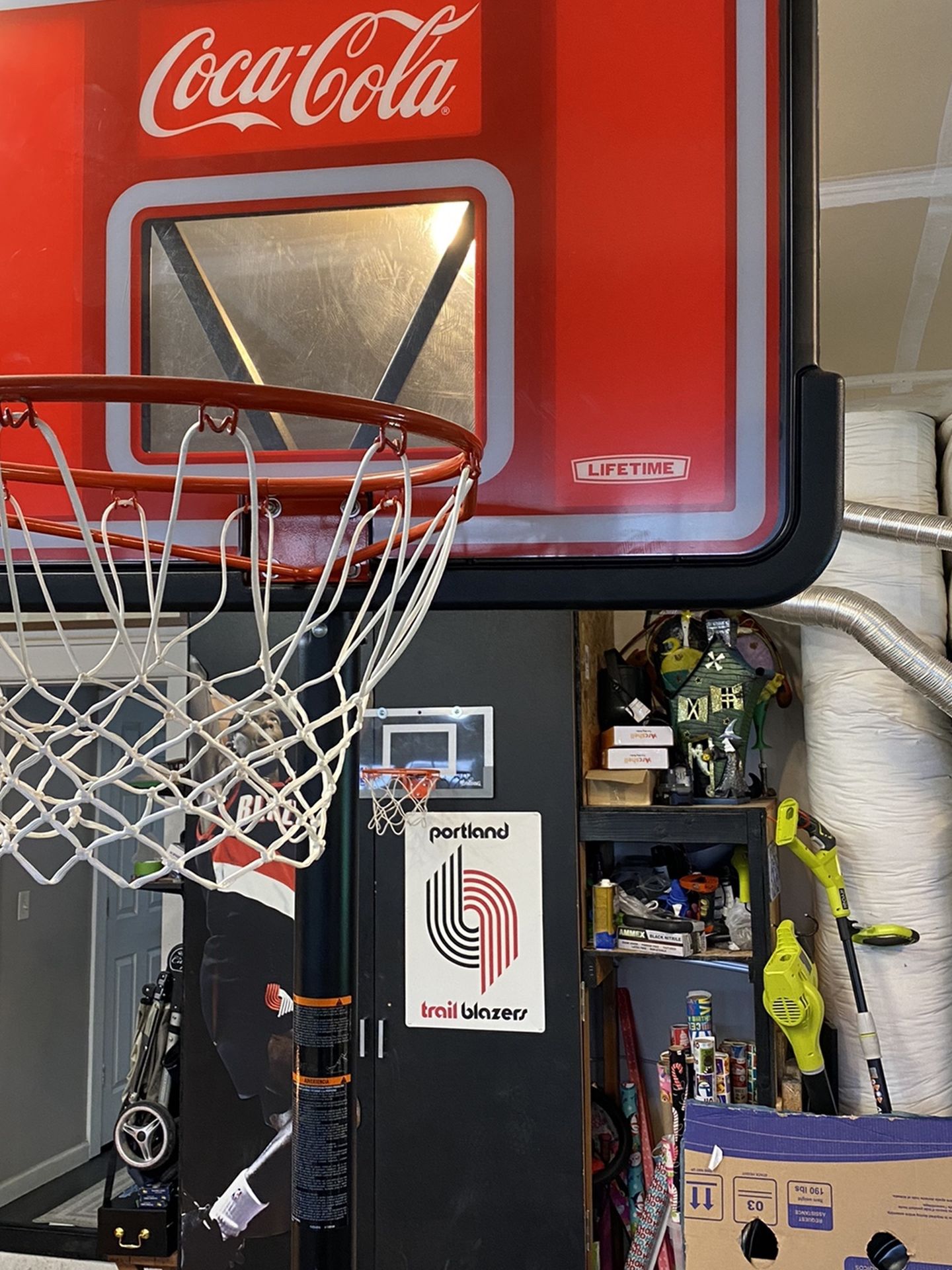 Basketball Hoop Brand new Never Been Outside. Adjustable! Lifetime Coca-Cola