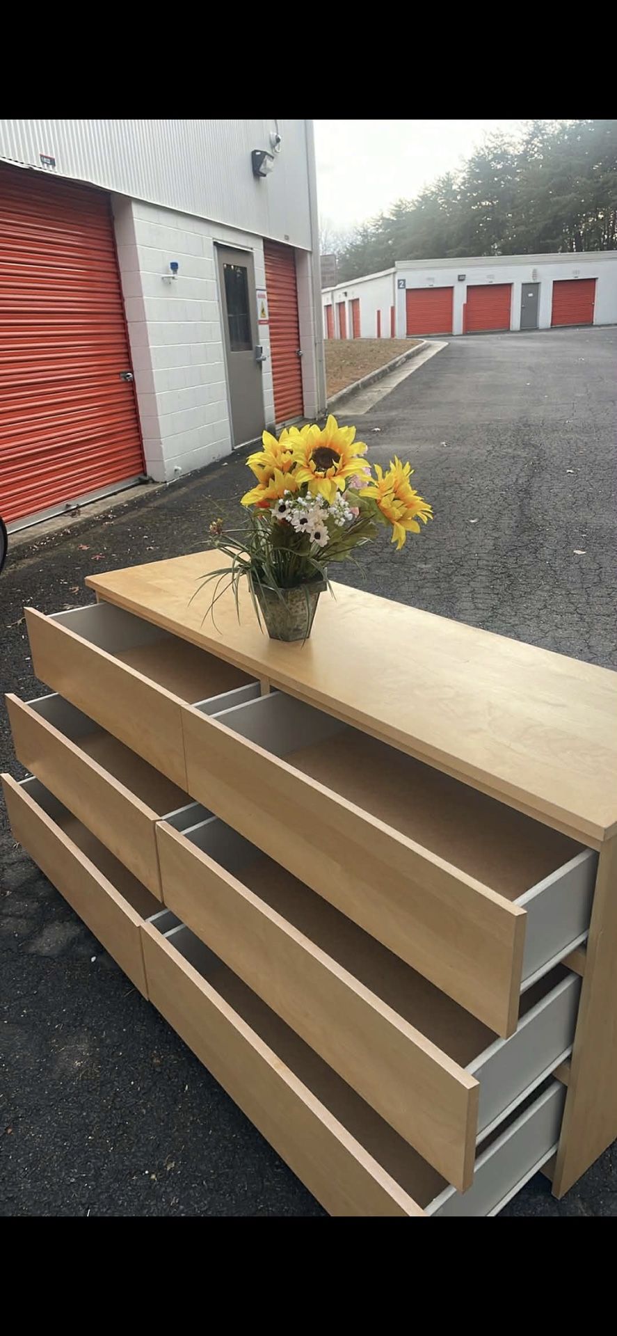 Ikea Malm Long Dresser With Big Drawers. Drawers Sliding Smoothly. Delivery Available