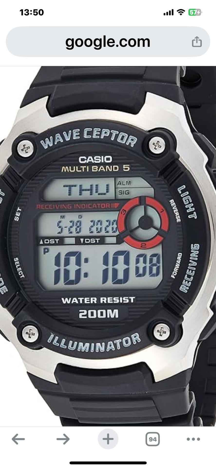 Casio Wave Centro 200m Water Resistant