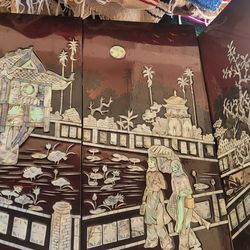 4 connecting asian wall art panels