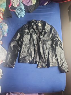 Black Leather Jacket Size XL 14/16