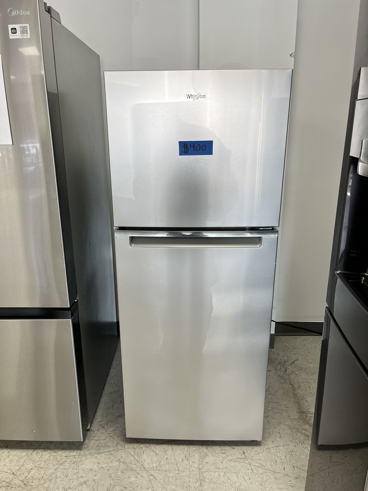 Whirlpool 25inch. Top & Bottom Stainless Steel Refrigerator