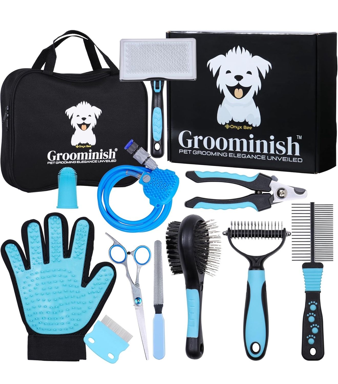 NEW, All-in-One Pet Grooming Kit for Dogs, Cats & Rabbits – Dog Grooming Supplies with Flea Comb, Fur Remover, Dematting & De-Shedding Tools, Wire Pin