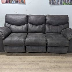 Free Delivery! Grey Microsuede Recliner Couch 