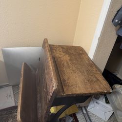 1800’s wood and castiron desk
