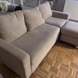 Beige 3Seats with Matching Ottoman