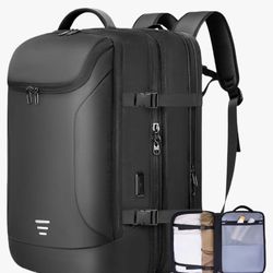 Travel Backpack for Men 50L Expandable Flight Approved Carry on Backpacks Luggage for Travel Water Resistant 17.3 inch Laptop Backpack with USB Chargi