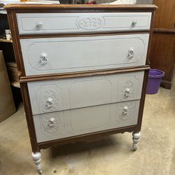 antique highboy dresser 5 drawer 