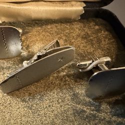 Imperial Sterling Silver Cufflinks and Tie Clip Set