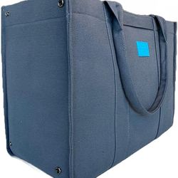 X-Large Canvas Tobi Tote Bag (20Wx15H x10D), Folds Flat, Slip-in Pockets