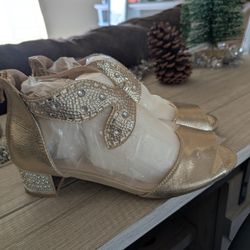 Midnight Velvet Mesh & Bling Shootie Champagne/Silver 