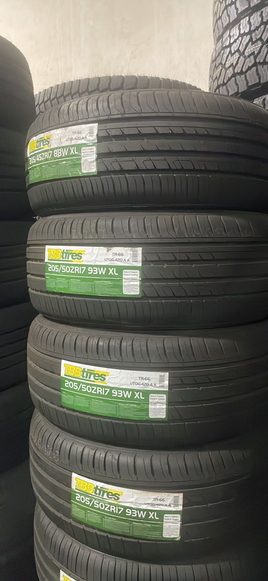 205-50-17 All Season Tires installed (4) New 50,000 Mile Warranty-We Finance