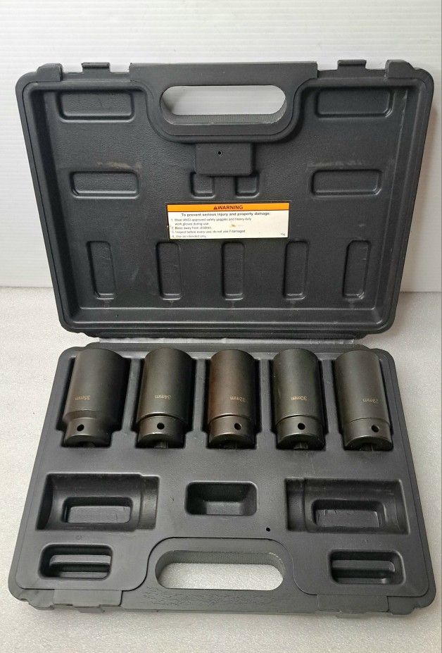 PITTSBURGH 1/2 in. 62842 Drive Front-Wheel Drive Axle Locknut Socket Set 5-Piece