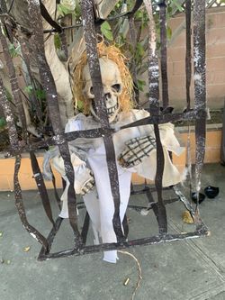 Halloween Skeleton in a Cage