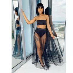 Womens Sexy Mesh See Through Pool Outfit