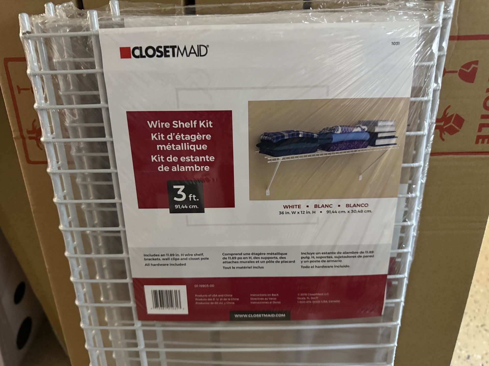Closetmaid 3’ White Wire Shelf. New