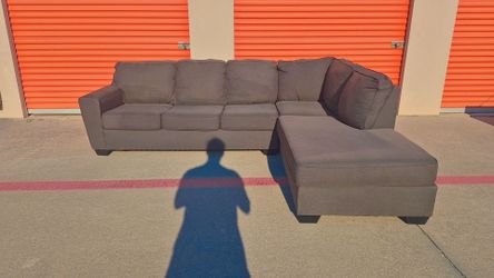 🔥 FREE DELIVERY! 🚚 Spacious Dark Grey Sectional Sofa with Chaise