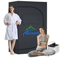 Person Sauna for Home, Extra Large Portable Steam Sauna Box for Relaxation with 4.1L Steamer Remote Control，600D Insulated Oxford Fabric（71" x 47.5" x
