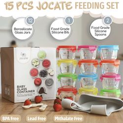 Jocate 5oz Glass Baby Food Storage Jars 