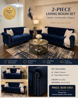 Living Room Furniture – MUST SELL BEFORE SEPTEMBER 12