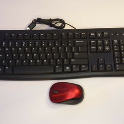 Logitech USB Keyboard and Wireless Mouse