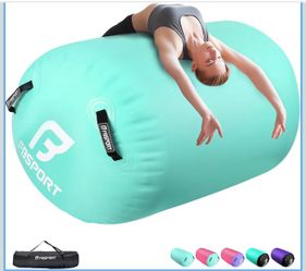 Air Roller Gymnastics Barrel, Inflatable Gymnastics Air Roller for Yoga Cheerleading Training Home Outdoor Indoor Use Without Pump 39.37x23.6