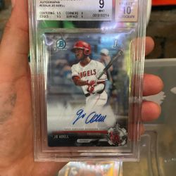 Jo Adell 1st Bowman Chrome Rookie Auto Beckett 9