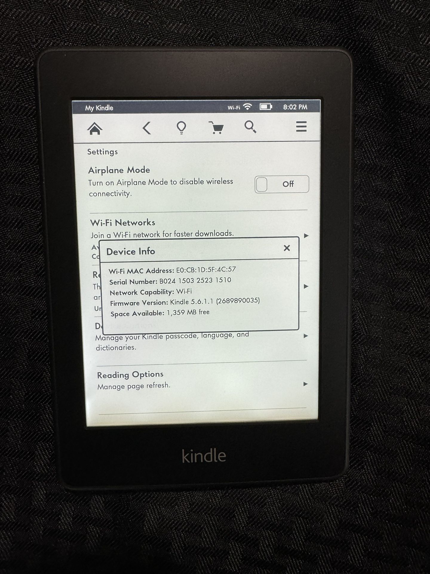Amazon Kindle 6” Paperwhite (5th Gen) with Case