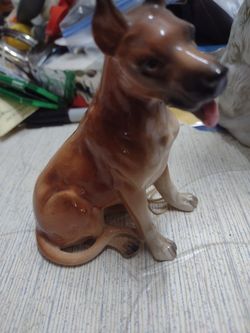 Vintage Glossy,Ceramic Grey Dane Figurine