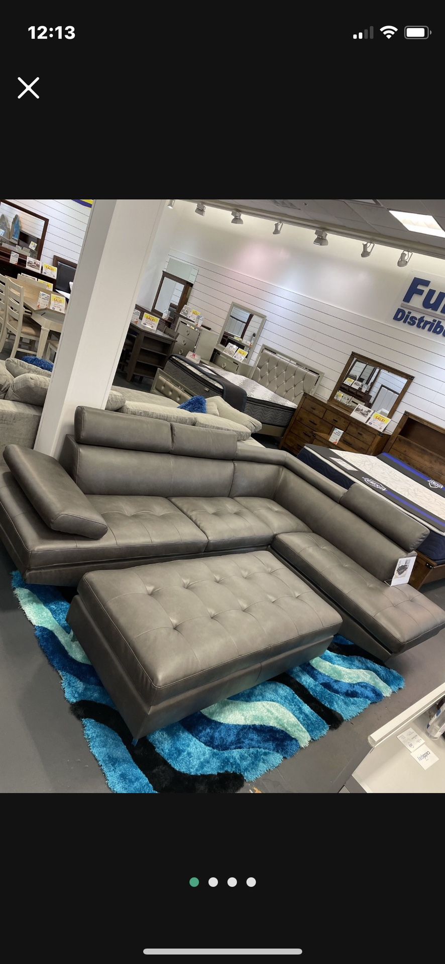 Ibiza grey sectional with ottoman now only $899. Easy finance option. Same day delivery.