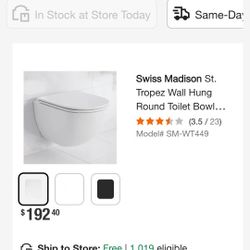 New Swiss Madison Wall Mount Toilet And In-Wall Carrier Tank System