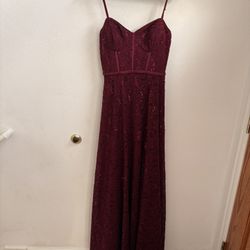 Wine prom dress