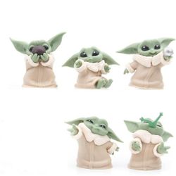 NEW! 5 Pack Yoda Figurines 2.5", Solid PVC material