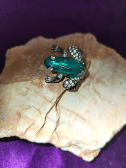 Enamel Frog Pin. 