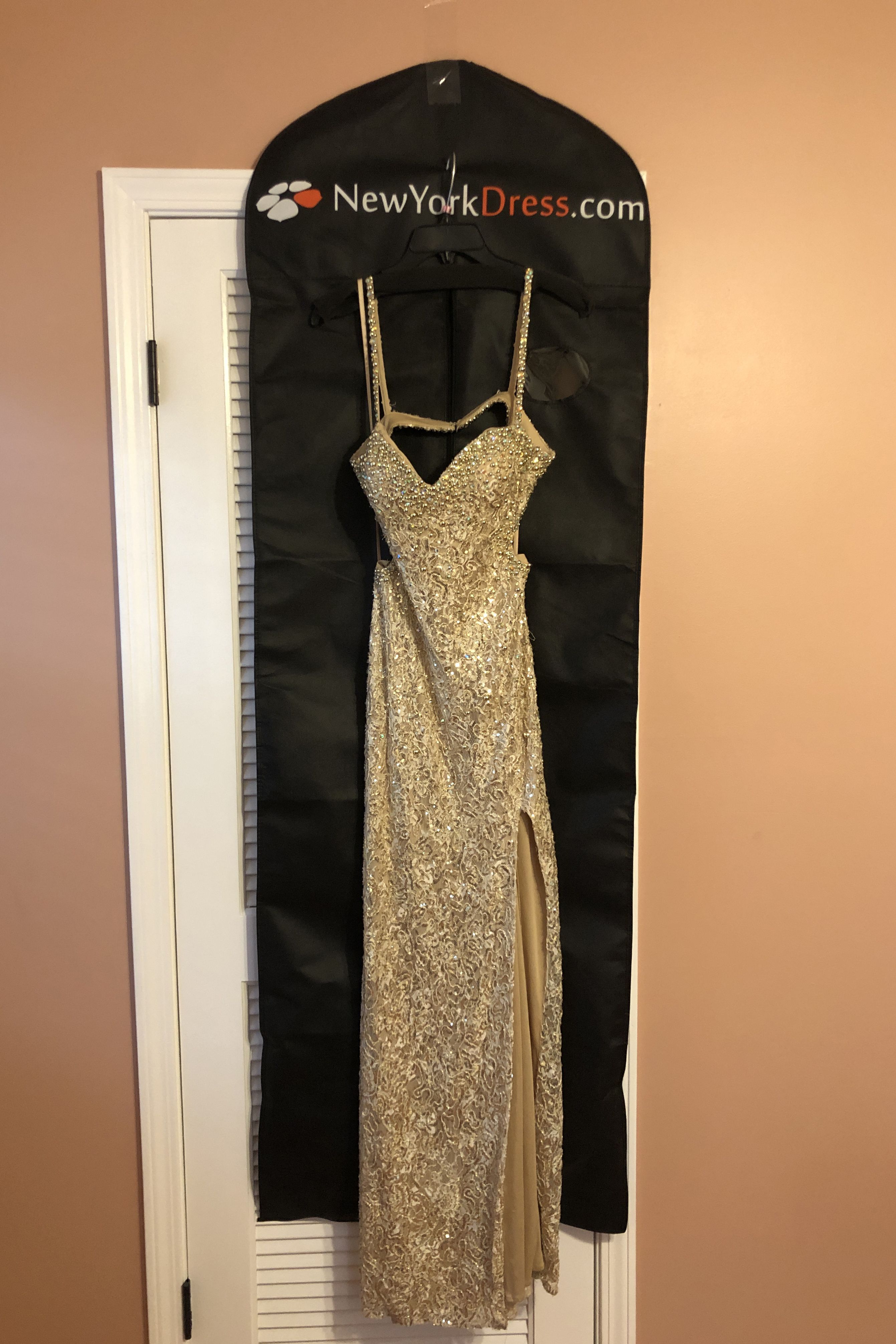 NewYorkDress La Femme PROM Dress Size 8 Gold