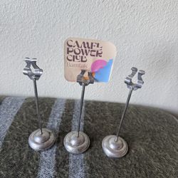 Set Of 3 Silver Plqcecard Event Holders Table Top Numbers 