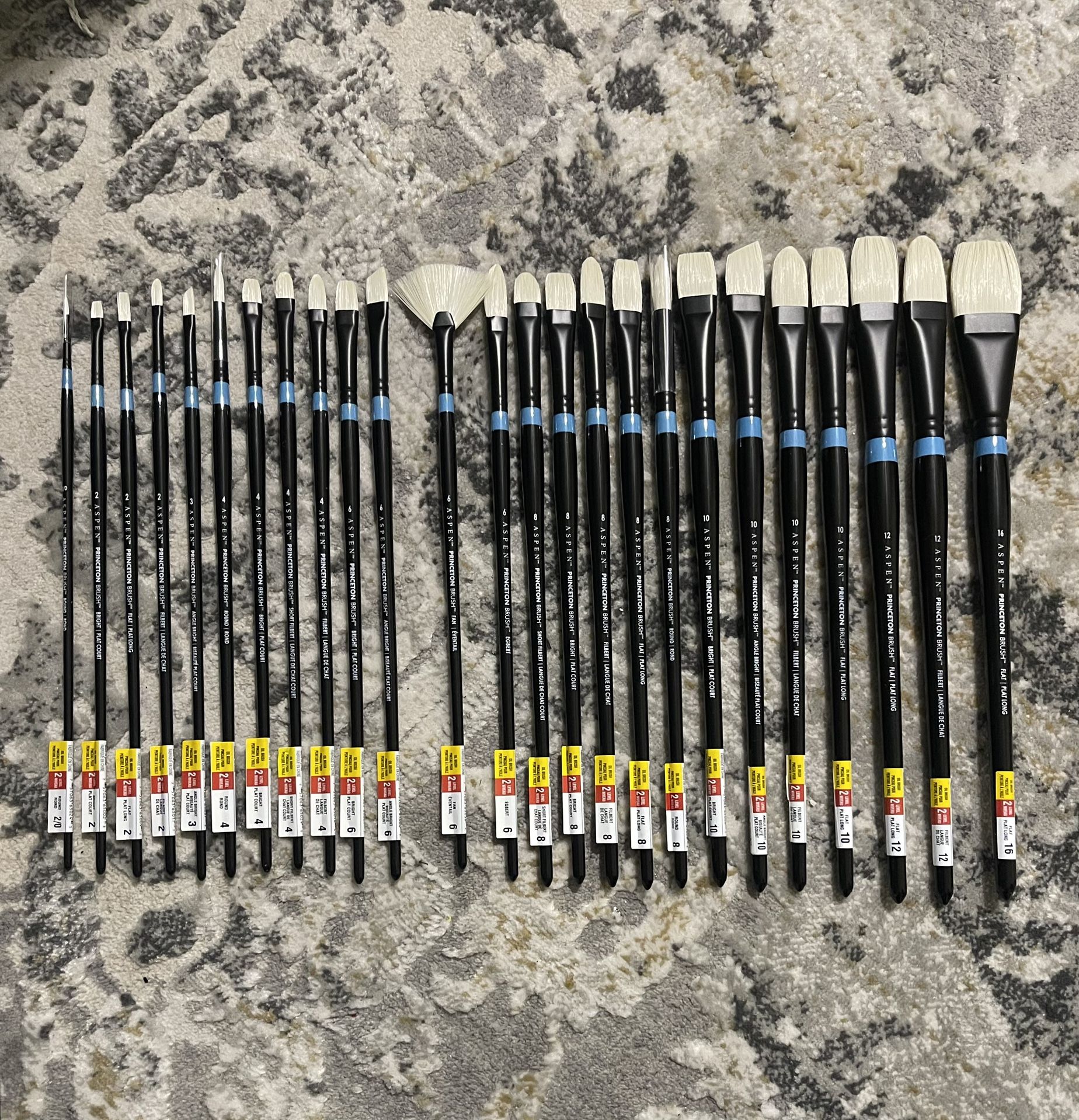 Black & Blue Princeton Aspen Paint Brush Bundle #2