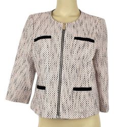 Vince Camuto Pink Tweed Zipper Blazer Jacket  Womens Size 14 